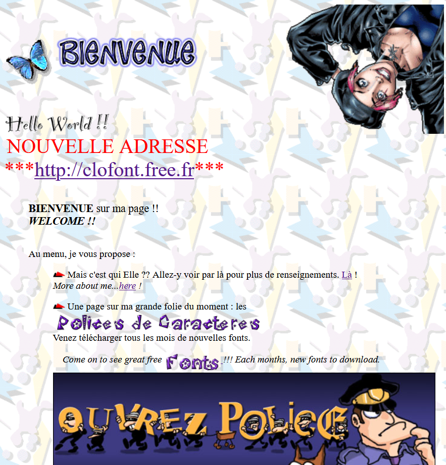 Screenshot of clofont.free.fr