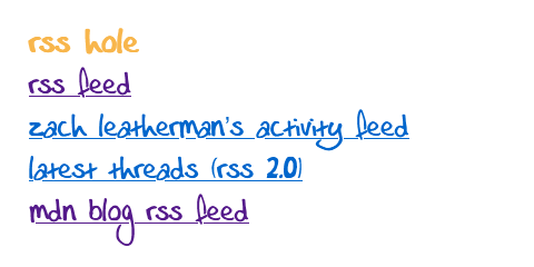 Screenshot of rss hole browser extension